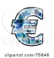 Blue Tile Symbol Euro