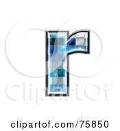 Poster, Art Print Of Blue Tile Symbol Lowercase Letter R