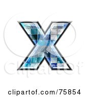 Poster, Art Print Of Blue Tile Symbol Lowercase Letter X