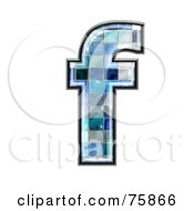 Poster, Art Print Of Blue Tile Symbol Lowercase Letter F