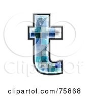 Poster, Art Print Of Blue Tile Symbol Lowercase Letter T