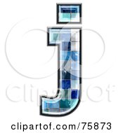Blue Tile Symbol Lowercase Letter J by chrisroll