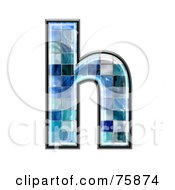 Blue Tile Symbol Lowercase Letter H by chrisroll