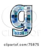 Blue Tile Symbol Lowercase Letter G by chrisroll