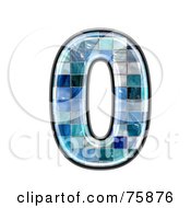 Poster, Art Print Of Blue Tile Symbol Number 0