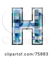 Poster, Art Print Of Blue Tile Symbol Capital Letter H