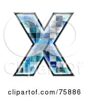 Blue Tile Symbol Capital Letter X