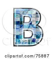 Poster, Art Print Of Blue Tile Symbol Capital Letter B