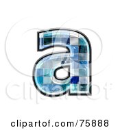 Poster, Art Print Of Blue Tile Symbol Lowercase Letter A