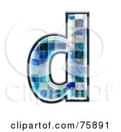 Poster, Art Print Of Blue Tile Symbol Lowercase Letter D