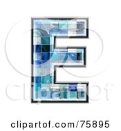 Poster, Art Print Of Blue Tile Symbol Capital Letter E