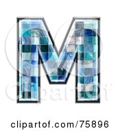 Blue Tile Symbol Capital Letter M