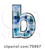 Poster, Art Print Of Blue Tile Symbol Lowercase Letter B