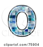 Poster, Art Print Of Blue Tile Symbol Capital Letter O
