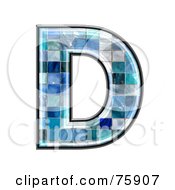 Poster, Art Print Of Blue Tile Symbol Capital Letter D