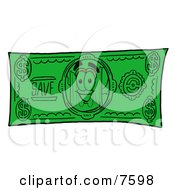 Poster, Art Print Of Beer Mug Mascot Cartoon Character On A Dollar Bill
