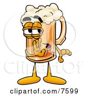 Poster, Art Print Of Beer Mug Mascot Cartoon Character Whispering And Gossiping