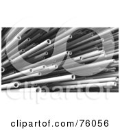 Background Of 3d White Plastic Pipes In A Pile