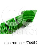 Royalty Free RF Clipart Illustration Of Tiny 3d Green Cylinders Forming An Arrow On White