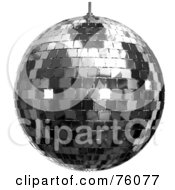 Poster, Art Print Of 3d Rendered Platinum Disco Ball Over White