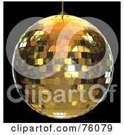 Poster, Art Print Of 3d Rendered Gold Disco Ball Over Black