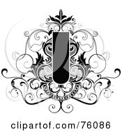 Royalty Free RF Clipart Illustration Of A Decorative Black And White Vintage Styled Frame Text Box Version 5