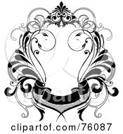Royalty Free RF Clipart Illustration Of A Decorative Black And White Vintage Styled Frame Text Box Version 3