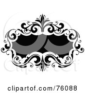 Royalty Free RF Clipart Illustration Of A Decorative Black And White Vintage Styled Frame Text Box Version 4