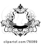 Royalty Free RF Clipart Illustration Of A Decorative Black And White Vintage Styled Frame Text Box Version 2
