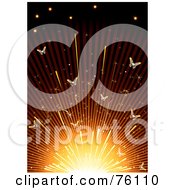 Poster, Art Print Of Glowing Background Of Butterflies In A Sparkler