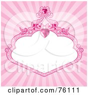 Pink Burst Spoiled Princess Background Of A Heart Gem And Frame Around White