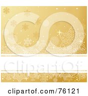Royalty Free RF Clipart Illustration Of A Gold Snowflake Background With A White Text Bar