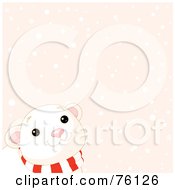 Curious Baby Polar Bear Looking Up At The Snow