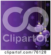 Royalty Free RF Clipart Illustration Of A Purple Snowflake Background With Shiny Christmas Baubles by Pushkin