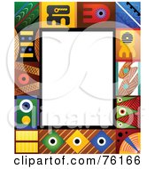 Royalty Free RF Clipart Illustration Of A Colorful Tribal Frame