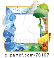 Royalty Free RF Clipart Illustration Of A Water Sky And Land Nature Frame