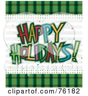 Poster, Art Print Of Green And Colorful Happy Holidays Greeting
