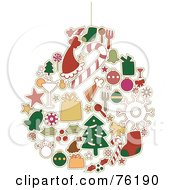 Poster, Art Print Of Collage Of Christmas Icons Forming An Ornament