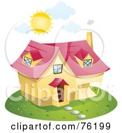 Poster, Art Print Of Summer Sun Beaming Over A Home