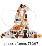 Poster, Art Print Of Collage Of Halloween Icons Forming A Witch Hat