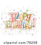Poster, Art Print Of Colorful Happy Birthday Swirl Greeting