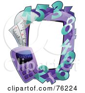 Royalty Free RF Clipart Illustration Of A Purple Math Frame