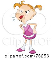 Royalty Free RF Clipart Illustration Of A Bratty Spoiled Girl Sticking Her Tongue Out And Teasing