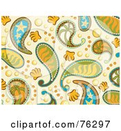Royalty Free RF Clipart Illustration Of A Beach Seamless Paisley Background Pattern by BNP Design Studio