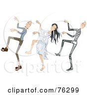 Royalty Free RF Clipart Illustration Of Halloween Zombies Creeping By by BNP Design Studio