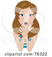 Royalty Free RF Clipart Illustration Of A Shocked Dirty Blond Woman Touching Her Face