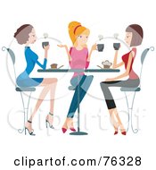Royalty Free RF Clipart Illustration Of A Group Of Young Ladies Chatting Over Coffee by BNP Design Studio #COLLC76328-0148