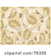 Royalty Free RF Clipart Illustration Of A Brown And Beige Seamless Paisley Background Pattern by BNP Design Studio