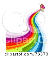 Royalty Free RF Clipart Illustration Of A Butterfly Rainbow Trail