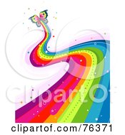 Poster, Art Print Of Butterfly Leaving A Wavy Rainbow Trail